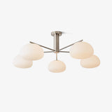 Briette Mid Century Geometric Cross Frame Chandelier with Spherical Glass Globes
