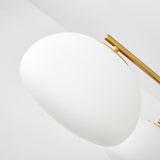 Briette Mid Century Geometric Cross Frame Chandelier with Spherical Glass Globes