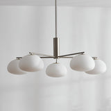 Briette Mid Century Geometric Cross Frame Chandelier with Spherical Glass Globes