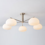 Briette Mid Century Geometric Cross Frame Chandelier with Spherical Glass Globes