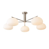 Briette Mid Century Geometric Cross Frame Chandelier with Spherical Glass Globes