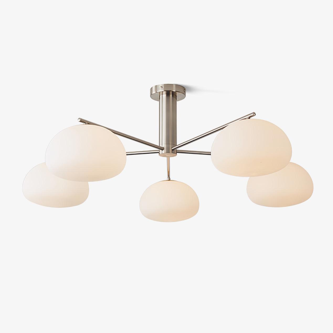 Briette Mid Century Geometric Cross Frame Chandelier with Spherical Glass Globes