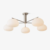 Briette Mid Century Geometric Cross Frame Chandelier with Spherical Glass Globes