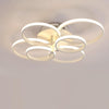 Contemporary 6 Light LED Flush Mount Ceiling Lamp with Metal and Silica Gel Geometric Design