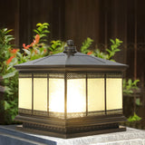 Bronze Waterproof Outdoor Solar Post Cap Lights Retro Decorative Gate Fence Pillar Lighting