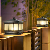 Bronze Waterproof Outdoor Solar Post Cap Lights Retro Decorative Gate Fence Pillar Lighting