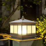 Bronze Waterproof Outdoor Solar Post Cap Lights Retro Decorative Gate Fence Pillar Lighting