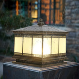Bronze Waterproof Outdoor Solar Post Cap Lights Retro Decorative Gate Fence Pillar Lighting