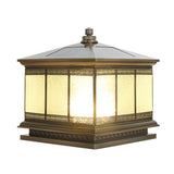 Bronze Waterproof Outdoor Solar Post Cap Lights Retro Decorative Gate Fence Pillar Lighting