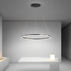 Brown Circular 16 Inch LED Pendant Light Acrylic Shade Modern Hanging Ceiling Fixture