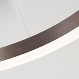 Brown Circular 16 Inch LED Pendant Light Acrylic Shade Modern Hanging Ceiling Fixture