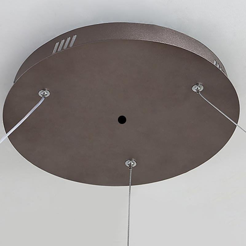 Brown Circular 16 Inch LED Pendant Light Acrylic Shade Modern Hanging Ceiling Fixture