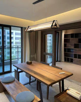 Brown Glass LED Linear Pendant Light Vintage Luggage Style Luxury Hanging Lamp