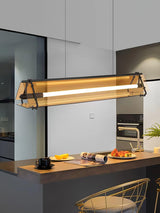 Brown Glass LED Linear Pendant Light Vintage Luggage Style Luxury Hanging Lamp