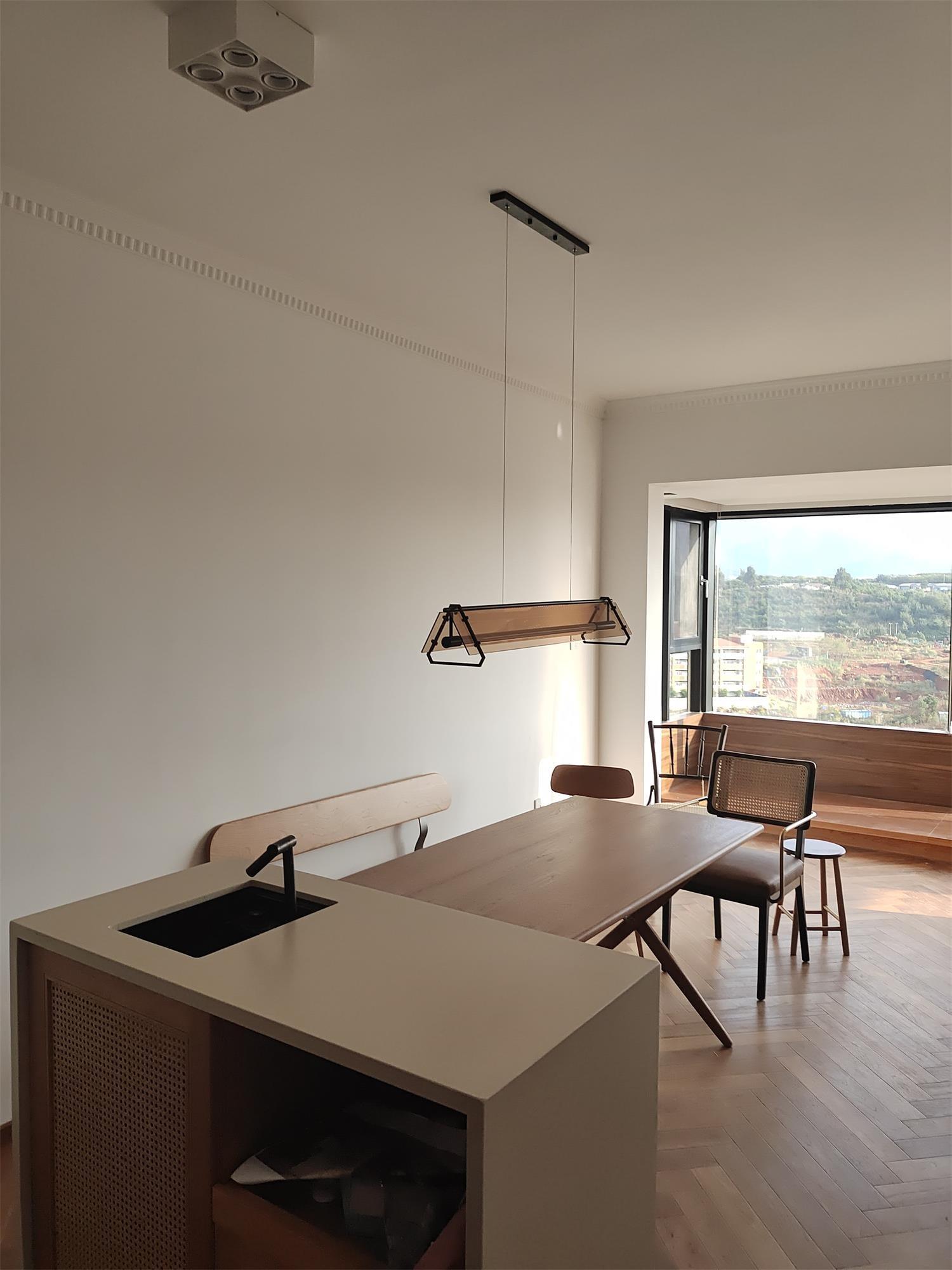 Brown Glass LED Linear Pendant Light Vintage Luggage Style Luxury Hanging Lamp