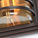 Brown Glass Vintage Aluminum Waterproof Outdoor Wall Light Sconce for Garden Patio