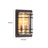 Brown Glass Vintage Aluminum Waterproof Outdoor Wall Light Sconce for Garden Patio