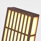 Brown Industrial Waterproof LED Outdoor Wall Lamp with Vertical Stripe Grid and Stainless Steel Frame