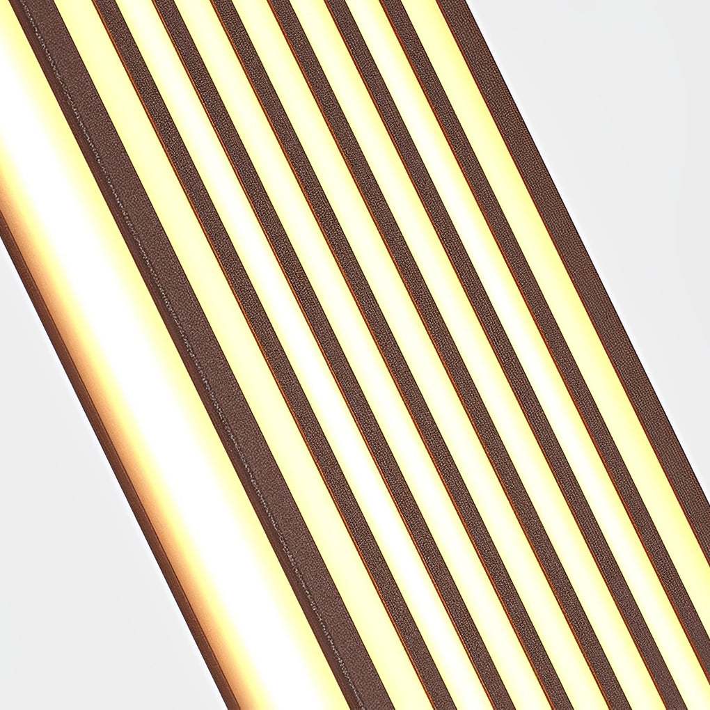 Brown Industrial Waterproof LED Outdoor Wall Lamp with Vertical Stripe Grid and Stainless Steel Frame