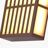 Brown Industrial Waterproof LED Outdoor Wall Lamp with Vertical Stripe Grid and Stainless Steel Frame