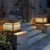 Brown Modern Square LED Outdoor Deck Post Light Waterproof Stainless Steel Pillar Lamp