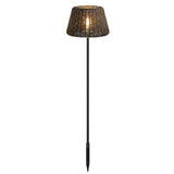 Brown Rattan LED Outdoor Floor Lamp with Ground Stake for Garden Pathway Landscape Lighting