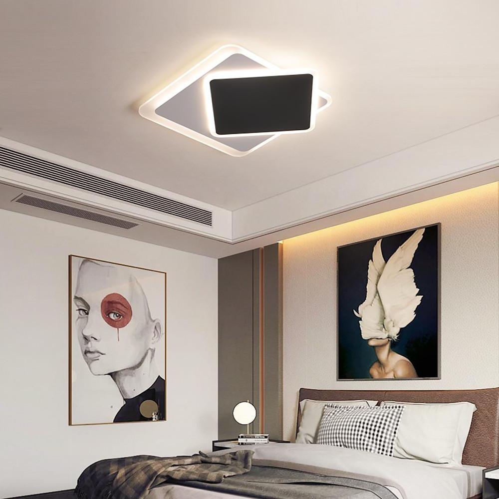 Modern Square LED Flush Mount Ceiling Light for Kids Bedroom and Nursery