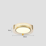 Modern Copper LED Flush Mount Ceiling Light Nordic Brass Circular Glass Fixture