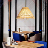 Burlywood Bamboo Pendant Light Decorative Hanging Ceiling Lamp for Modern Kitchen Island and Dining Table