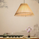 Burlywood Bamboo Pendant Light Decorative Hanging Ceiling Lamp for Modern Kitchen Island and Dining Table