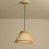 Burlywood Bamboo Pendant Light Decorative Hanging Ceiling Lamp for Modern Kitchen Island and Dining Table