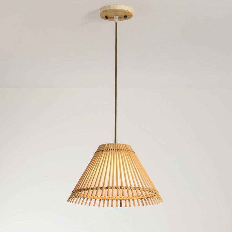 Burlywood Bamboo Pendant Light Decorative Hanging Ceiling Lamp for Modern Kitchen Island and Dining Table
