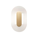 Button Modern Striped Glass Wall Sconce Satin Brass LED Indoor Lighting Fixture