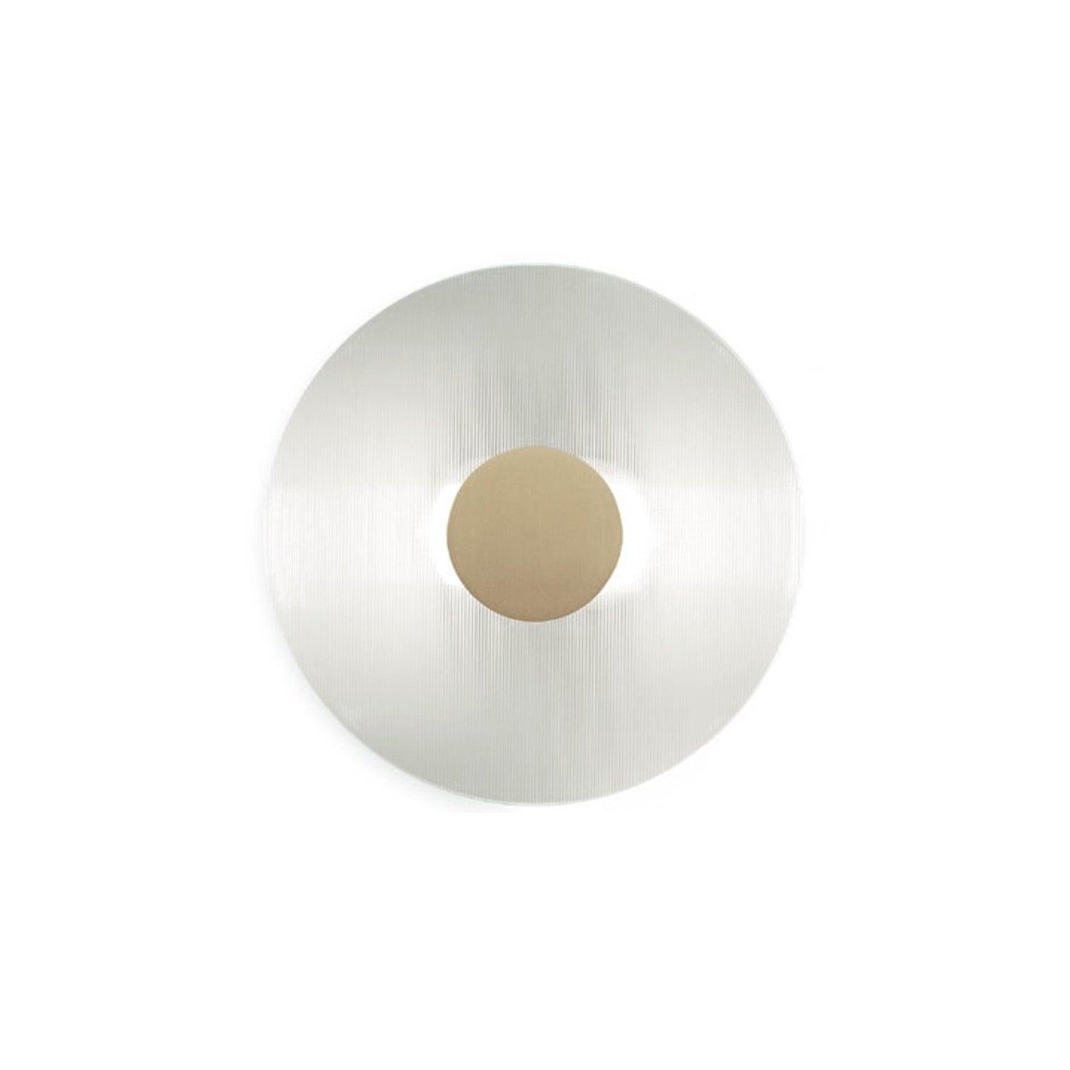 Button Modern Striped Glass Wall Sconce Satin Brass LED Indoor Lighting Fixture