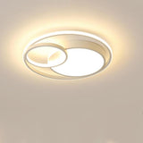 Modern Dimmable LED Flush Mount Ceiling Light with Geometric Overlapping Circles for Bedroom and Living Room