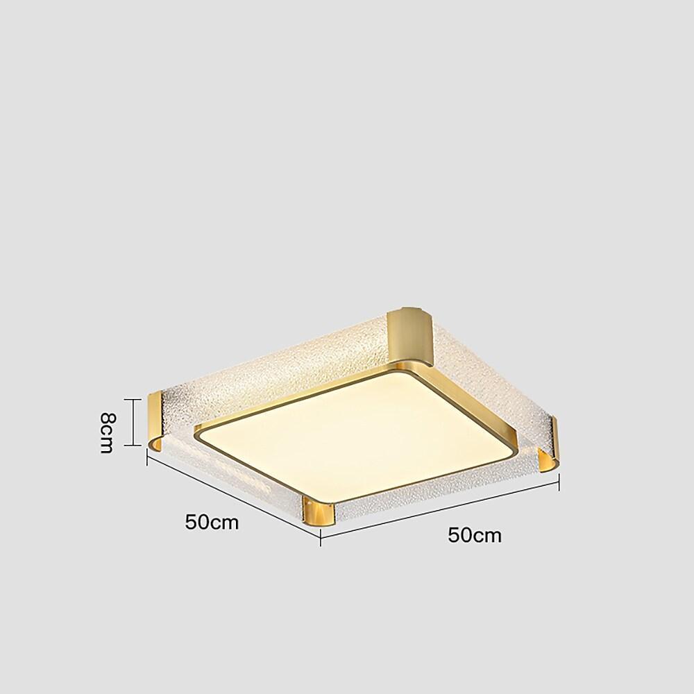 Modern Copper LED Flush Mount Ceiling Light Nordic Brass Circular Glass Fixture