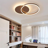 Modern 22 Inch Double Ring LED Flush Mount Ceiling Light Fixture for Living Room and Bedroom