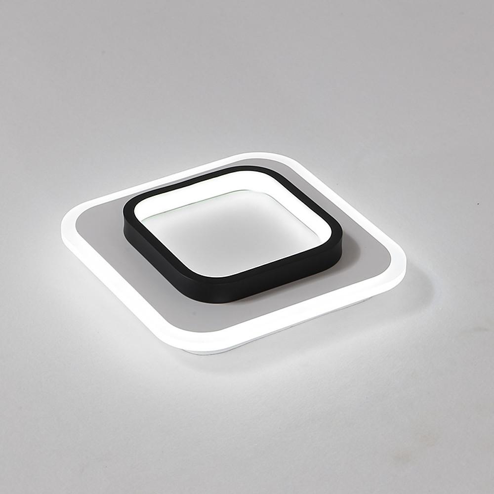 Square Modern LED Flush Mount Ceiling Light 2 Light Integrated Fixture for Small Rooms