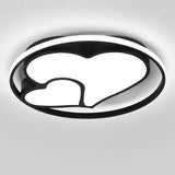 Modern Heart Circle Dimmable LED Flush Mount Ceiling Light with Remote Control