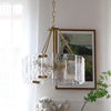 Calvert Gold Modern Ceiling Chandelier with Clear Textured Glass Shades