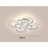 Modern Geometric Ring LED Flush Mount Ceiling Light for Bedroom Living Room White Metal Nordic Style