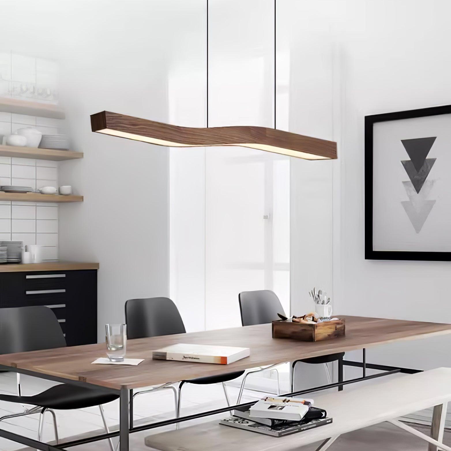 Camur Linear Ceiling Pendant Light Modern Minimalist LED Hanging Lamp for Office and Dining