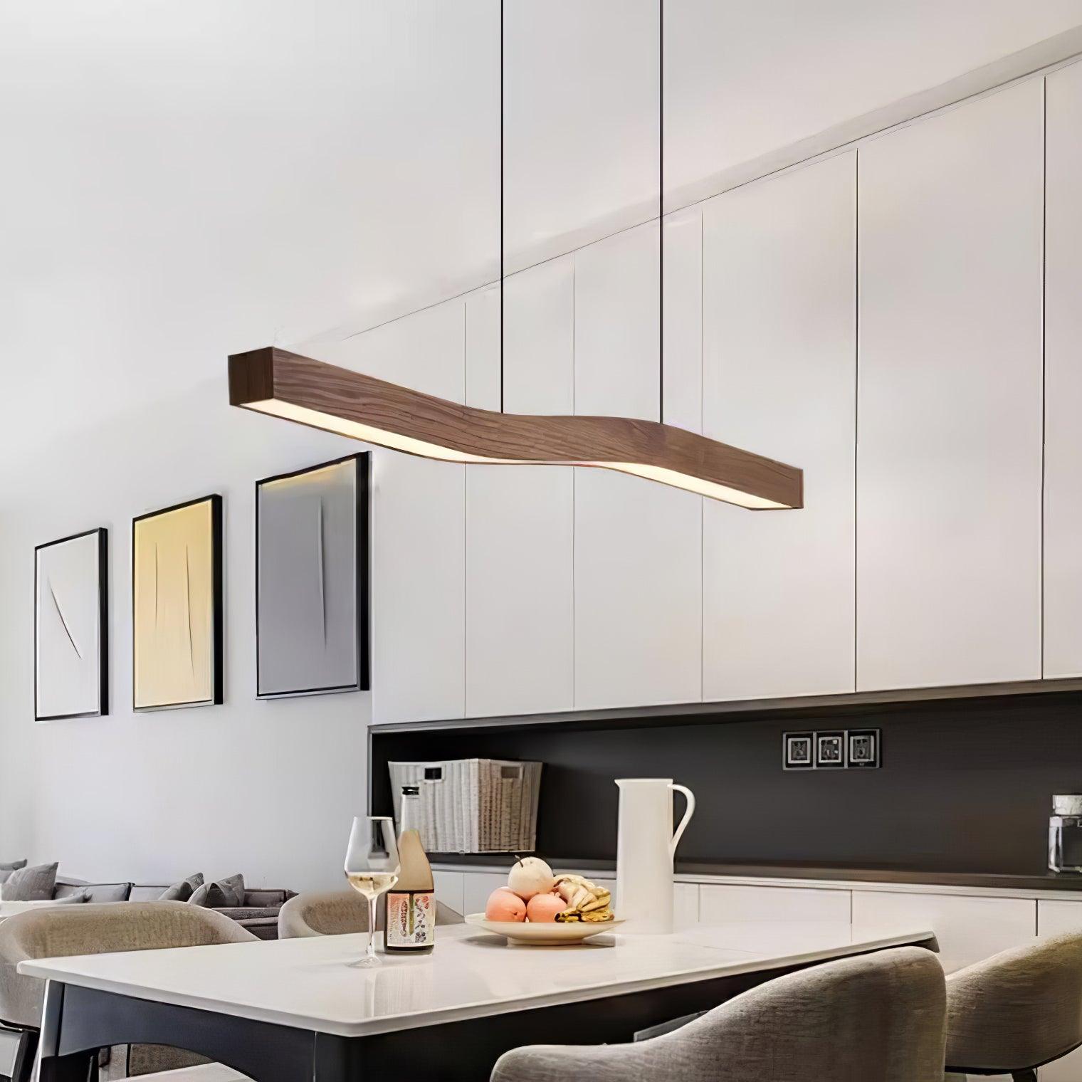 Camur Linear Ceiling Pendant Light Modern Minimalist LED Hanging Lamp for Office and Dining