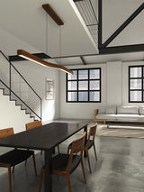 Camur Linear Ceiling Pendant Light Modern Minimalist LED Hanging Lamp for Office and Dining