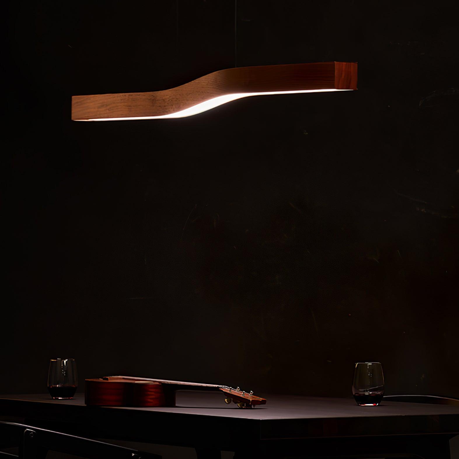 Camur Linear Ceiling Pendant Light Modern Minimalist LED Hanging Lamp for Office and Dining