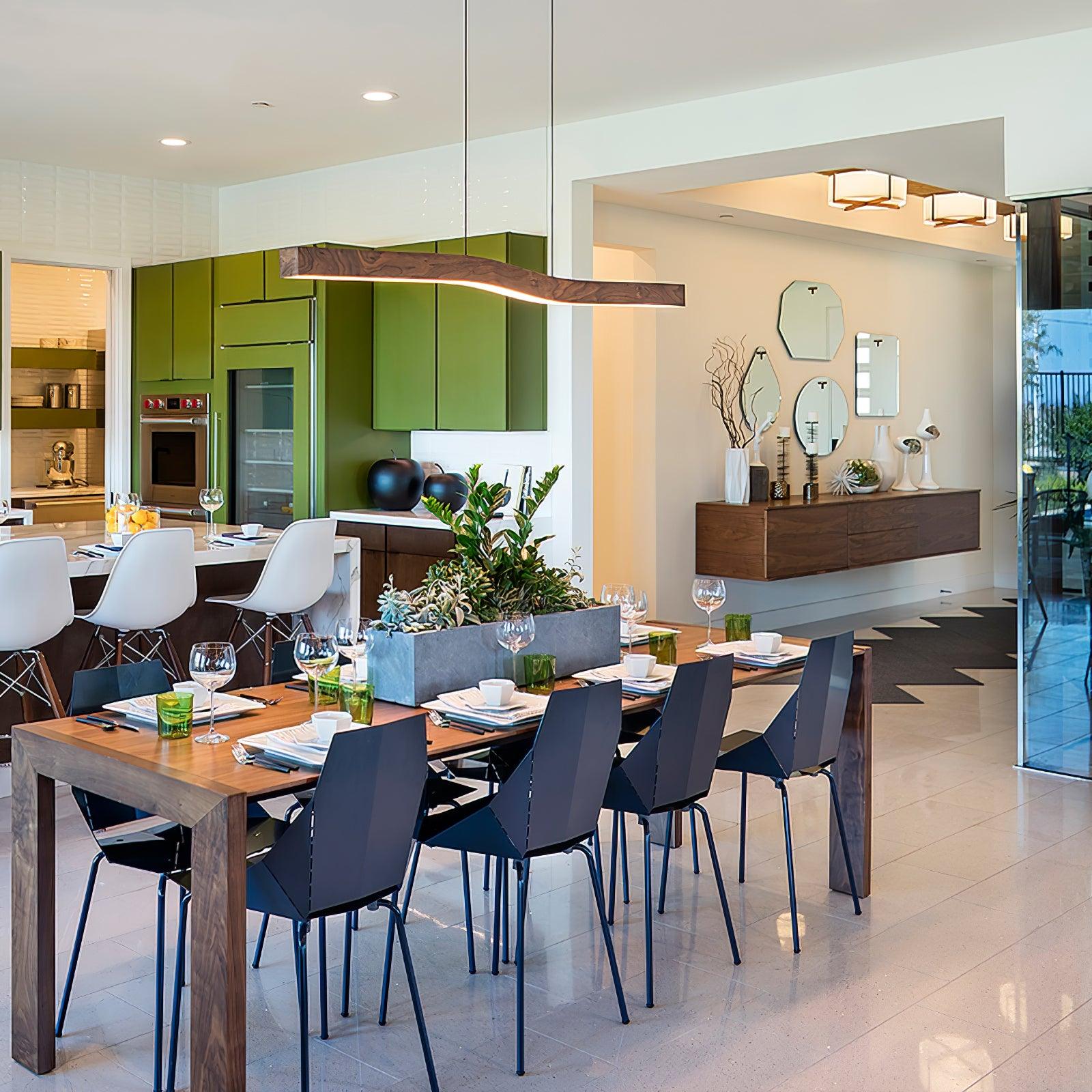 Camur Linear Ceiling Pendant Light Modern Minimalist LED Hanging Lamp for Office and Dining