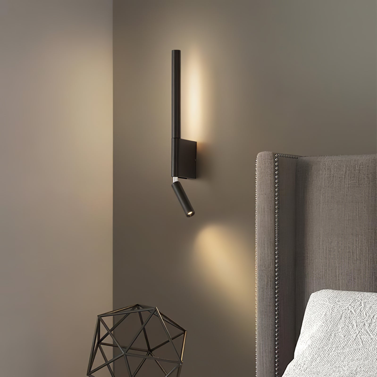 Canut Modern LED Wall Sconce with Adjustable Reading Arm and Indirect Ambient Light