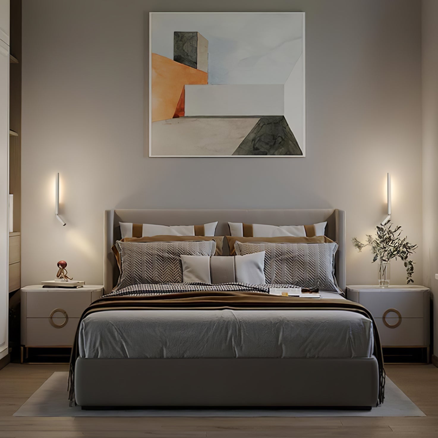 Canut Modern LED Wall Sconce with Adjustable Reading Arm and Indirect Ambient Light