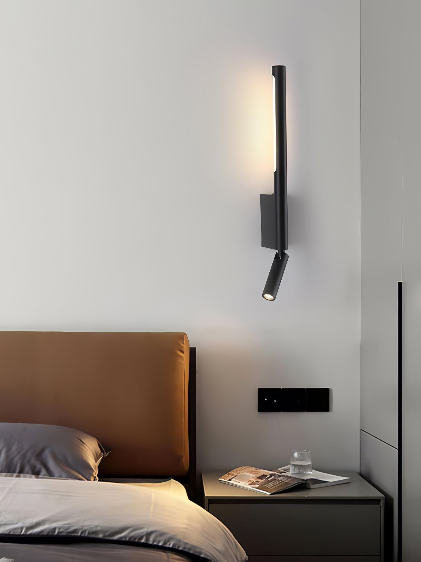 Canut Modern LED Wall Sconce with Adjustable Reading Arm and Indirect Ambient Light