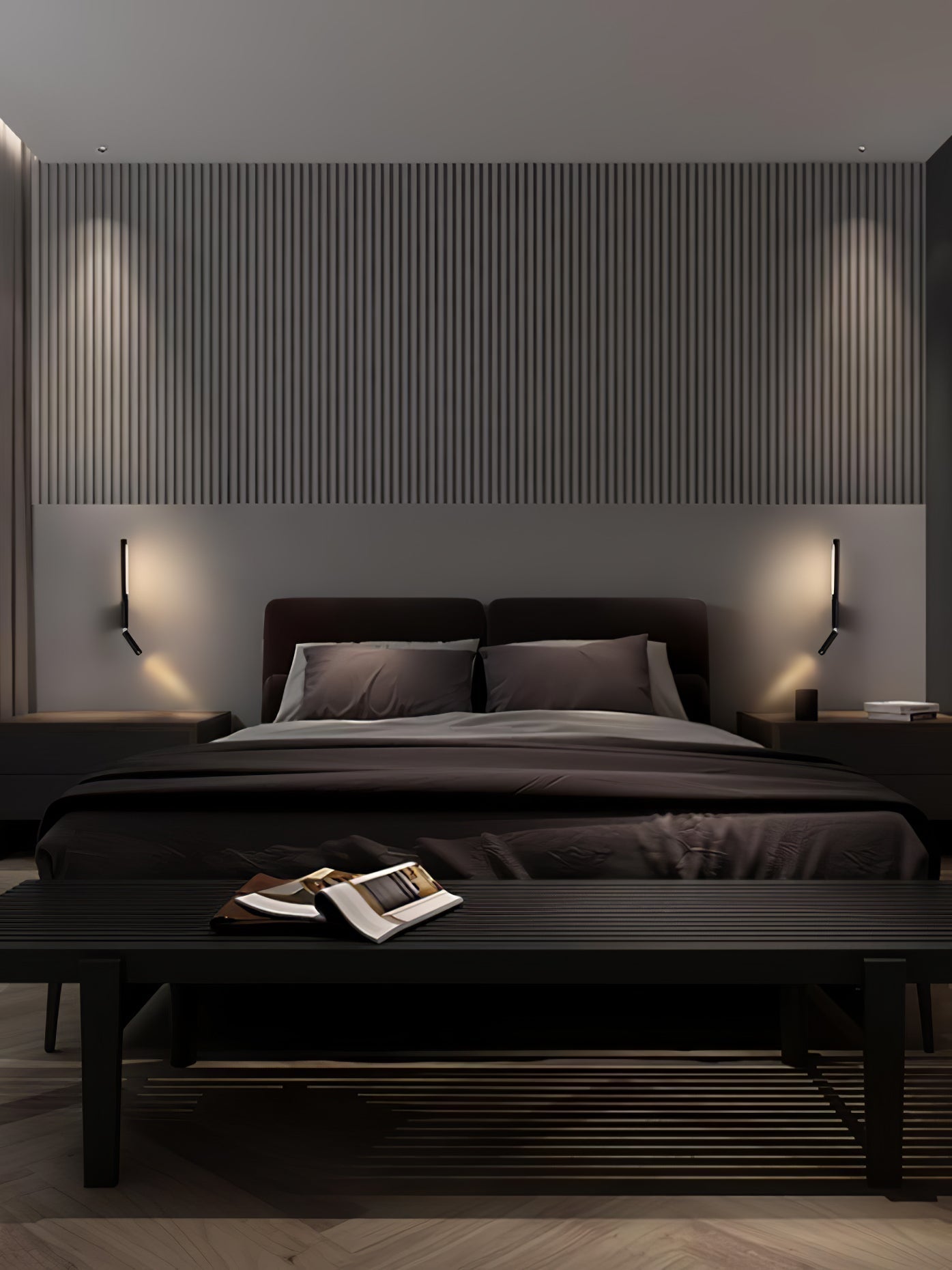 Canut Modern LED Wall Sconce with Adjustable Reading Arm and Indirect Ambient Light